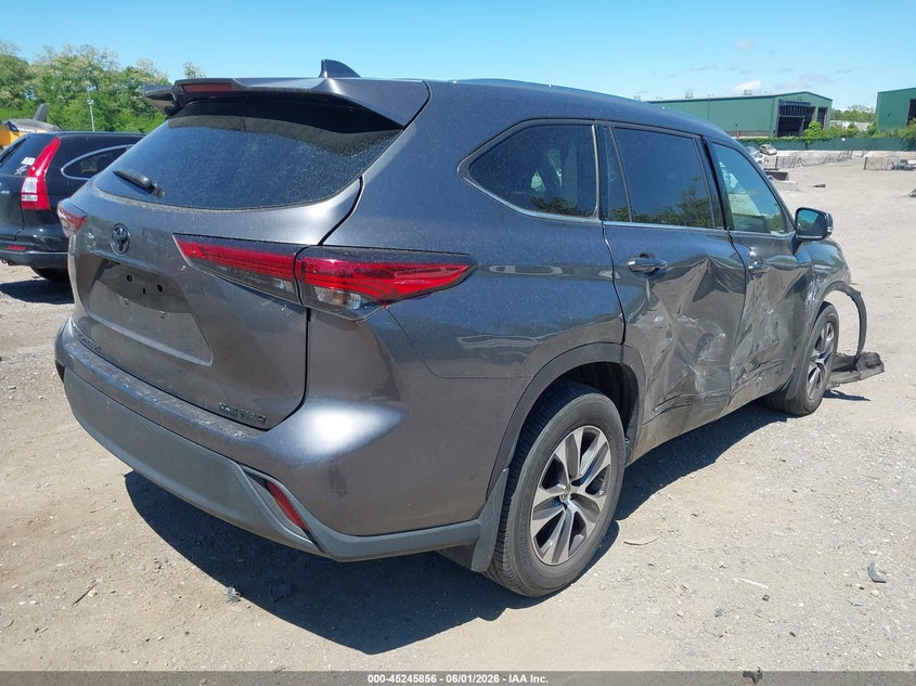2021 Toyota Highlander VIN 5TDGZRBH6MS557767 IAAI salvage auction — FRONT END, Salvage Title, sold $10,100 on 2026-07-14 (photo 4)