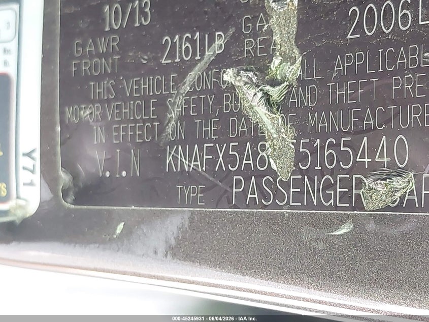 2014 Kia Forte VIN KNAFX5A88E5165440 IAAI salvage auction — REPOSSESSION, Salvage Title, sold $375 on 2026-07-10 (photo 9)