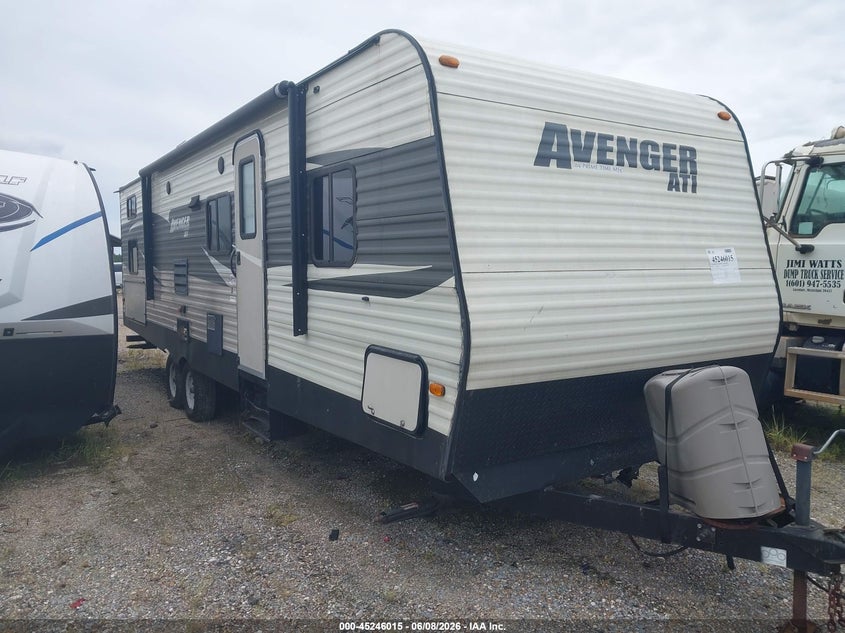 2018 Avenger Travel trailer VIN 5ZT2AVSB9JB917024 IAAI salvage auction — REAR END, Salvage (Mississippi), sold $6,150 on 2026-07-07 (photo 1)