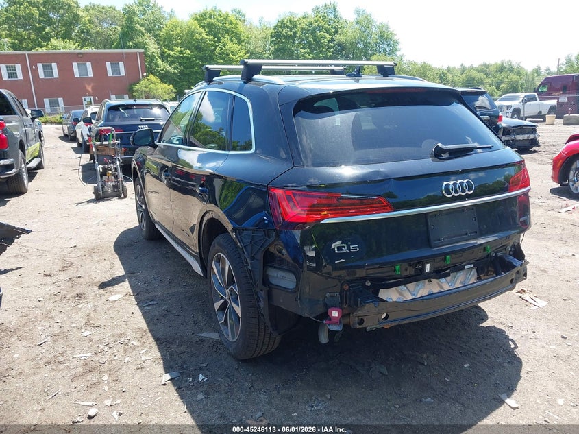 2021 Audi Q5 VIN WA1BAAFY2M2024488 IAAI salvage auction — REAR END, Salvage Title, sold $12,100 on 2026-07-21 (photo 3)