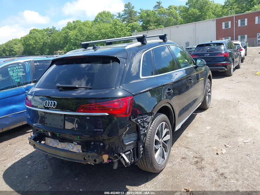 2021 Audi Q5 VIN WA1BAAFY2M2024488 IAAI salvage auction — REAR END, Salvage Title, sold $12,100 on 2026-07-21 (photo 4)