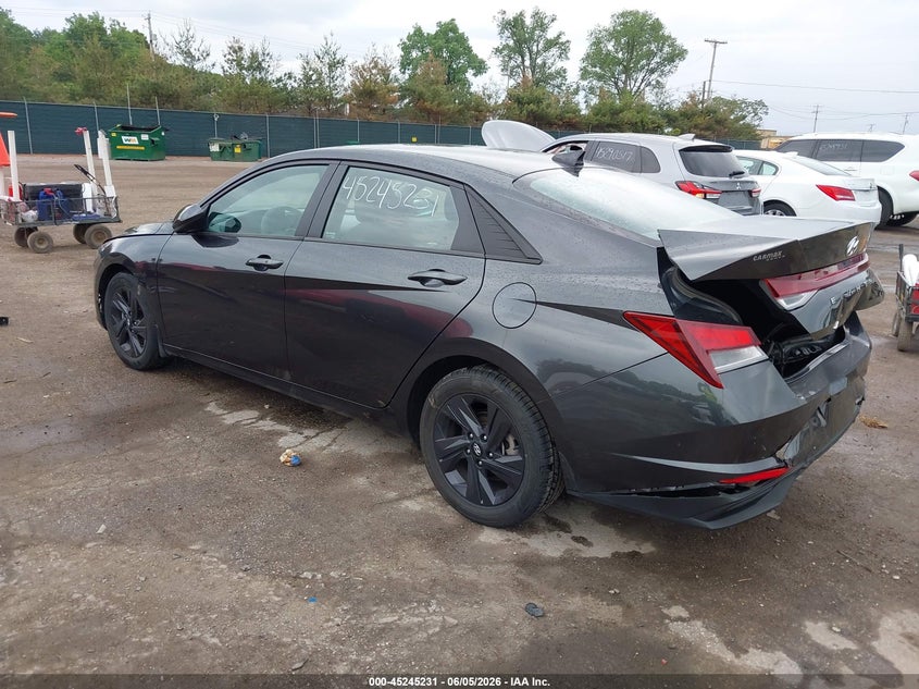 2022 Hyundai Elantra VIN 5NPLM4AGXNH076016 IAAI salvage auction — REAR END, Salvage (Indiana), sold $4,000 on 2026-07-10 (photo 3)