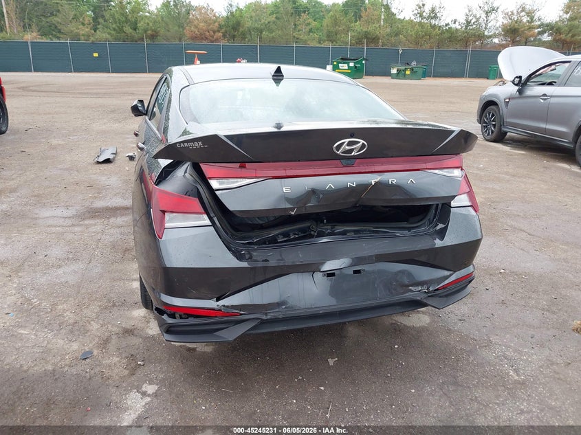 2022 Hyundai Elantra VIN 5NPLM4AGXNH076016 IAAI salvage auction — REAR END, Salvage (Indiana), sold $4,000 on 2026-07-10 (photo 6)