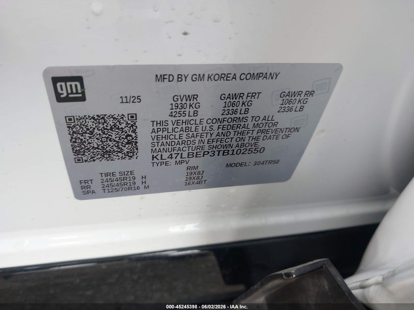2026 Buick Envista VIN KL47LBEP3TB102550 IAAI salvage auction — REAR END, Salvage (Louisiana), sold $5,800 on 2026-07-28 (photo 9)