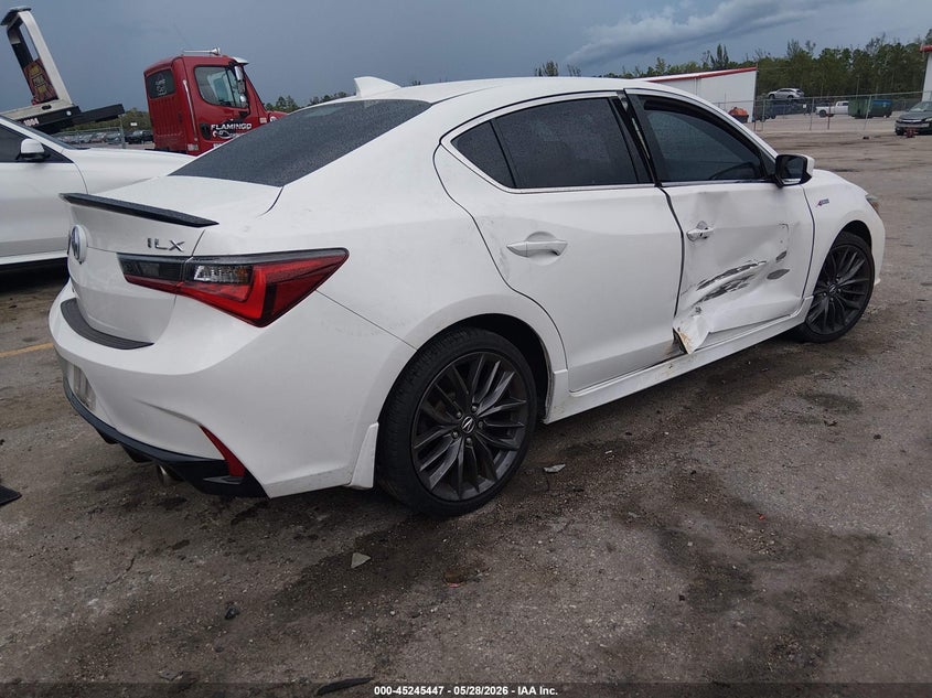 2019 Acura Ilx VIN 19UDE2F80KA003023 IAAI salvage auction — UNKNOWN, Rebuildable (Florida), sold $7,000 on 2026-07-13 (photo 4)