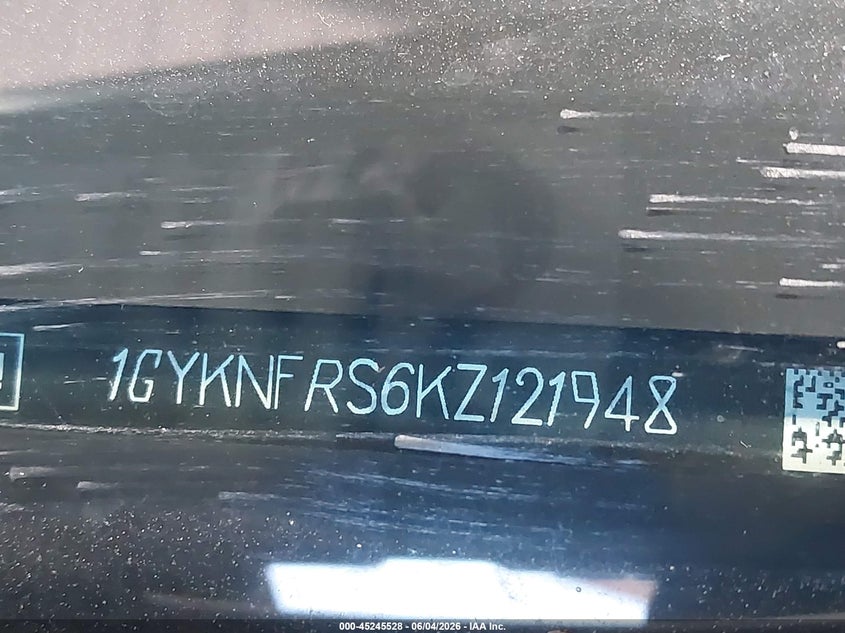 2019 Cadillac Xt5 VIN 1GYKNFRS6KZ121948 IAAI salvage auction — FRONT END, Salvage Title, sold $1,550 on 2026-07-11 (photo 9)