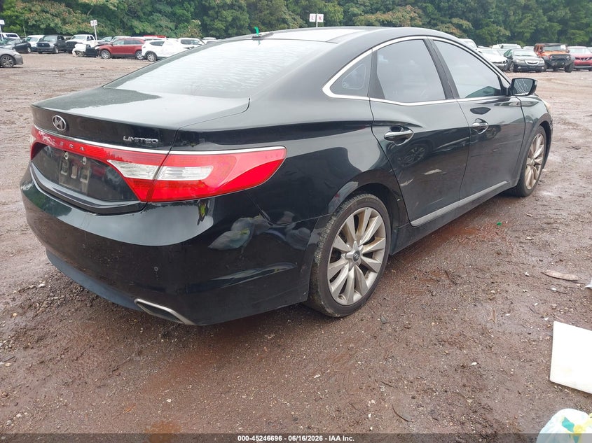 2016 Hyundai Azera VIN KMHFH4JG3GA529562 IAAI salvage auction — FRONT END, Salvage Title, sold $1,100 on 2026-07-08 (photo 4)