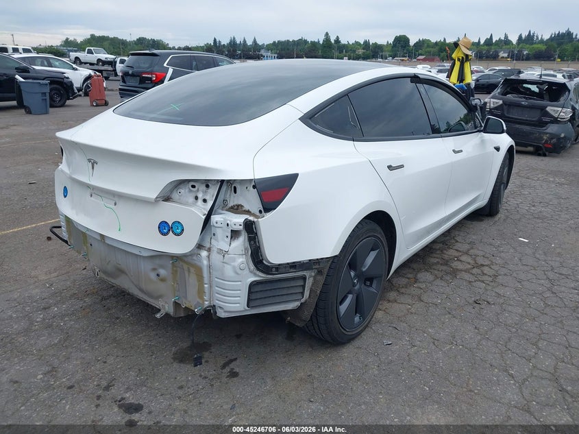 2023 Tesla Model 3 VIN 5YJ3E1EA7PF561555 IAAI salvage auction — REAR END, Salvage (Oregon), sold $6,200 on 2026-07-16 (photo 4)