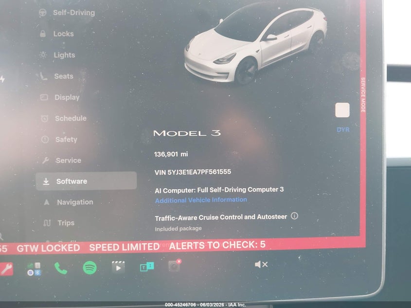2023 Tesla Model 3 VIN 5YJ3E1EA7PF561555 IAAI salvage auction — REAR END, Salvage (Oregon), sold $6,200 on 2026-07-16 (photo 7)