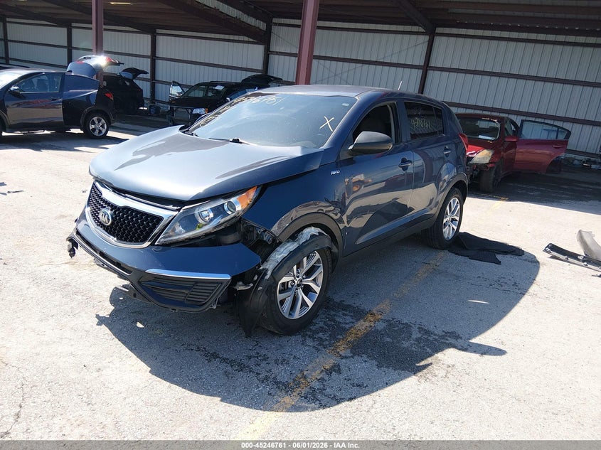 2016 Kia Sportage VIN KNDPBCACXG7865742 IAAI salvage auction — FRONT END, Salvage Title, sold $1,100 on 2026-07-16 (photo 2)