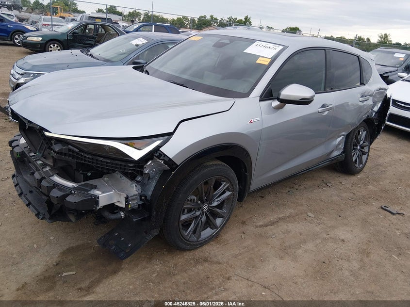 2025 Acura Adx VIN 3HDSA1H52SM700046 IAAI salvage auction — FRONT & REAR, Salvage (Maryland), sold $11,300 on 2026-08-13 (photo 2)