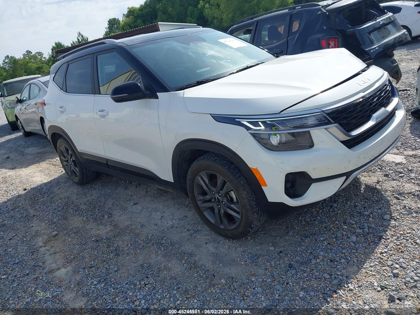 2023 Kia Seltos VIN KNDEU2AA2P7373846 IAAI salvage auction — LEFT FRONT, Salvage (Mississippi), sold $7,000 on 2026-07-17 (photo 1)