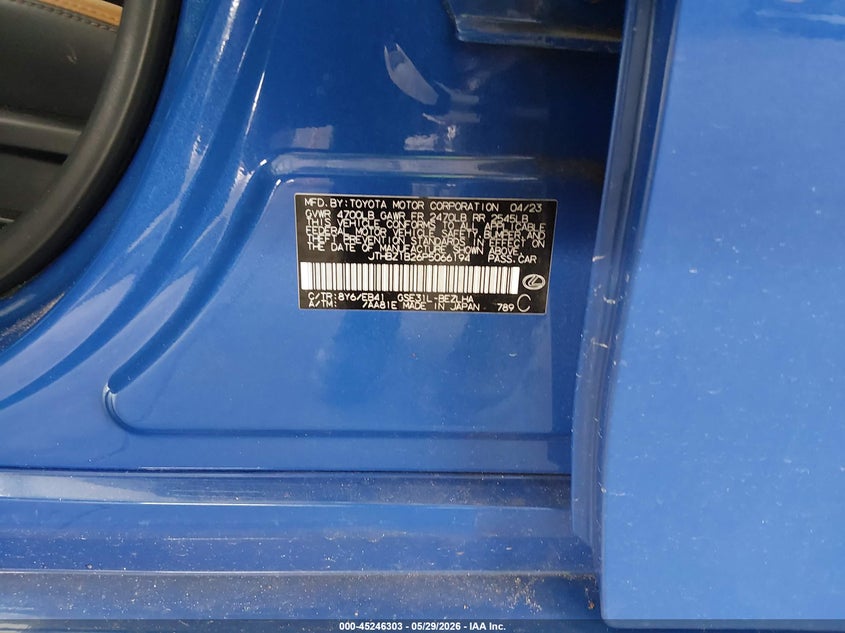 2023 Lexus Is VIN JTHBZ1B26P5066194 IAAI salvage auction — RIGHT REAR, Salvage Title, sold $21,950 on 2026-07-22 (photo 9)