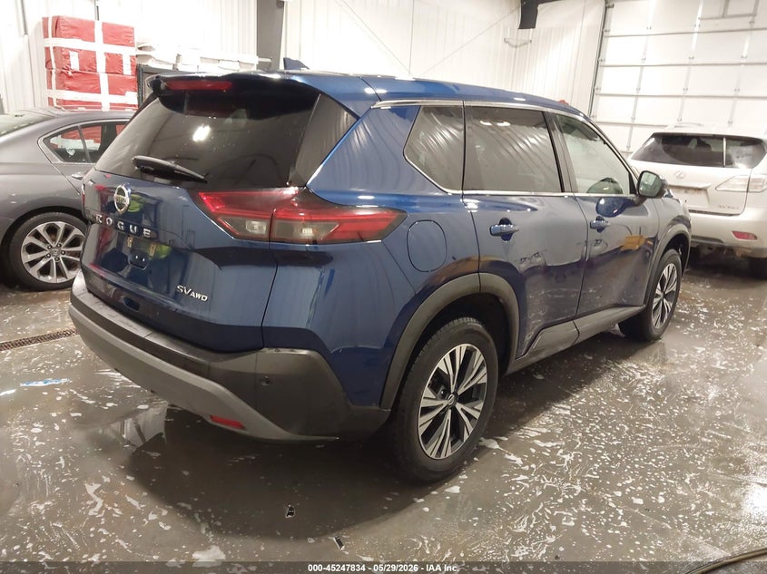 2021 Nissan Rogue VIN 5N1AT3BBXMC791780 IAAI salvage auction — HAIL, Salvage Title, sold $7,800 on 2026-07-30 (photo 4)