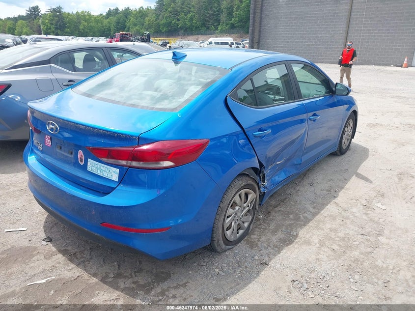 2017 Hyundai Elantra VIN KMHD74LF9HU129245 IAAI salvage auction — RIGHT SIDE, Salvage Title, sold $625 on 2026-07-10 (photo 4)