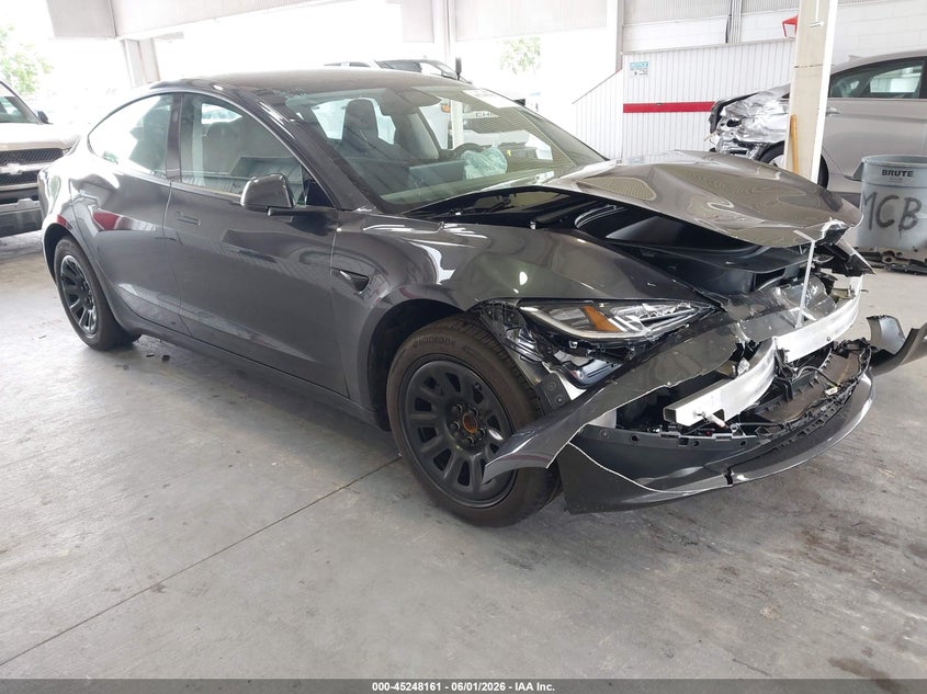 2026 Tesla Model 3 VIN 5YJ3E1EAXTF165551 IAAI salvage auction — FRONT END, Salvage Title, sold $10,750 on 2026-07-09 (photo 1)