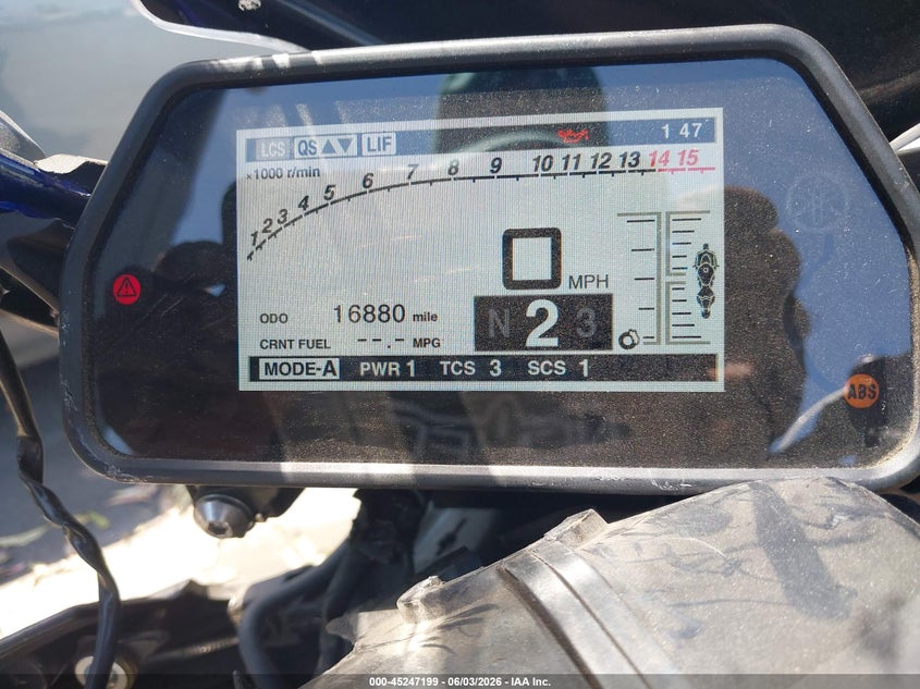 2018 Yamaha Yzf VIN JYARN39Y4JA001517 IAAI salvage auction — FRONT END, Salvage Certificate (California), sold $4,150 on 2026-07-08 (photo 7)