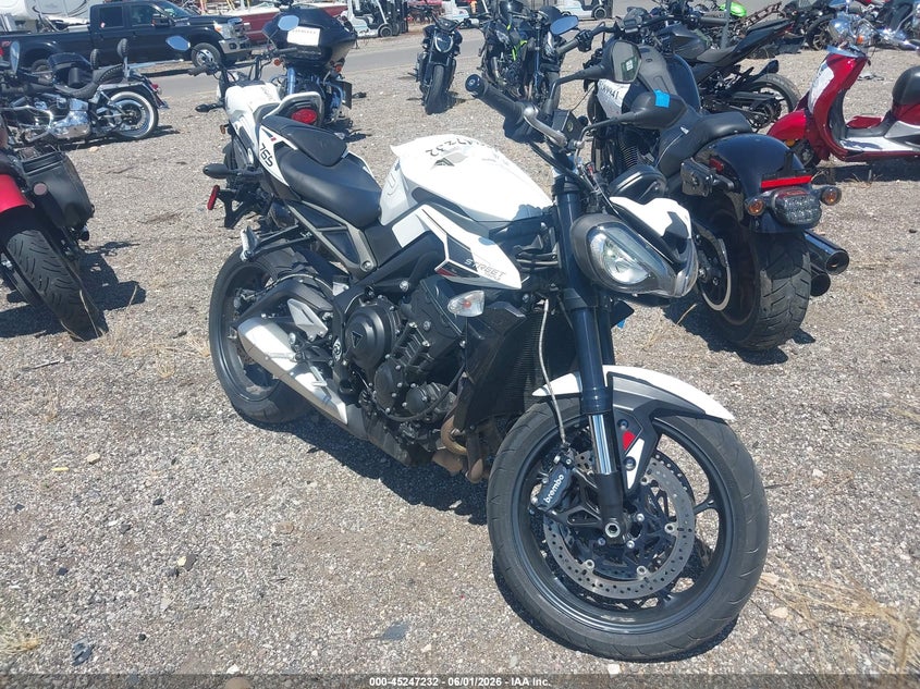 2024 Triumph motorcycle Street VIN SMTA604S1RTBM2419 IAAI salvage auction — SIDE, Salvage (Utah), sold $3,700 on 2026-07-15 (photo 1)
