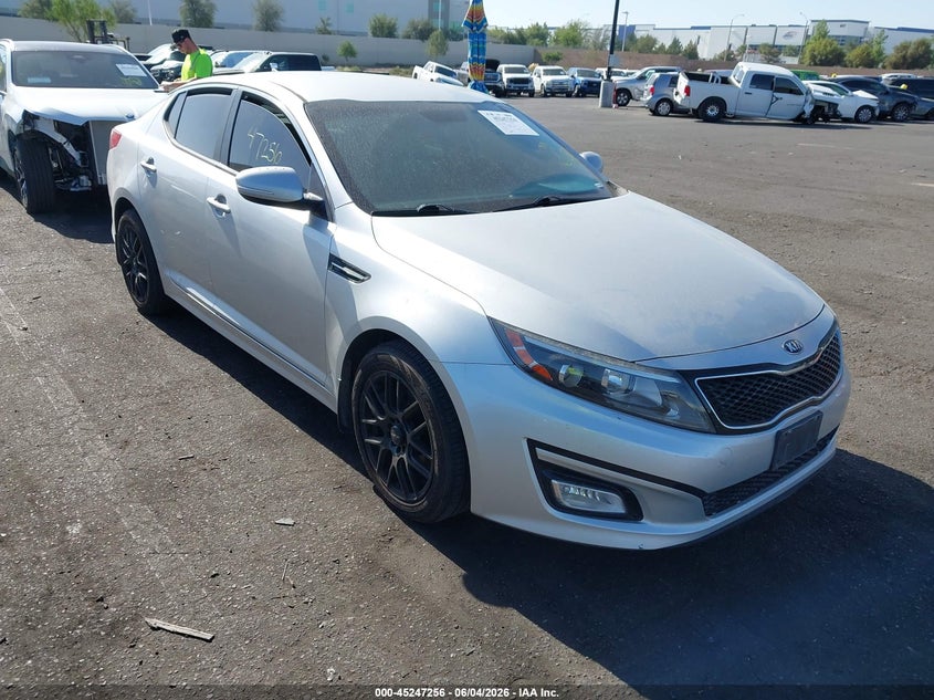 2014 Kia Optima VIN KNAGM4A76E5477013 IAAI salvage auction — THEFT, Salvage Title, sold $450 on 2026-07-17 (photo 1)