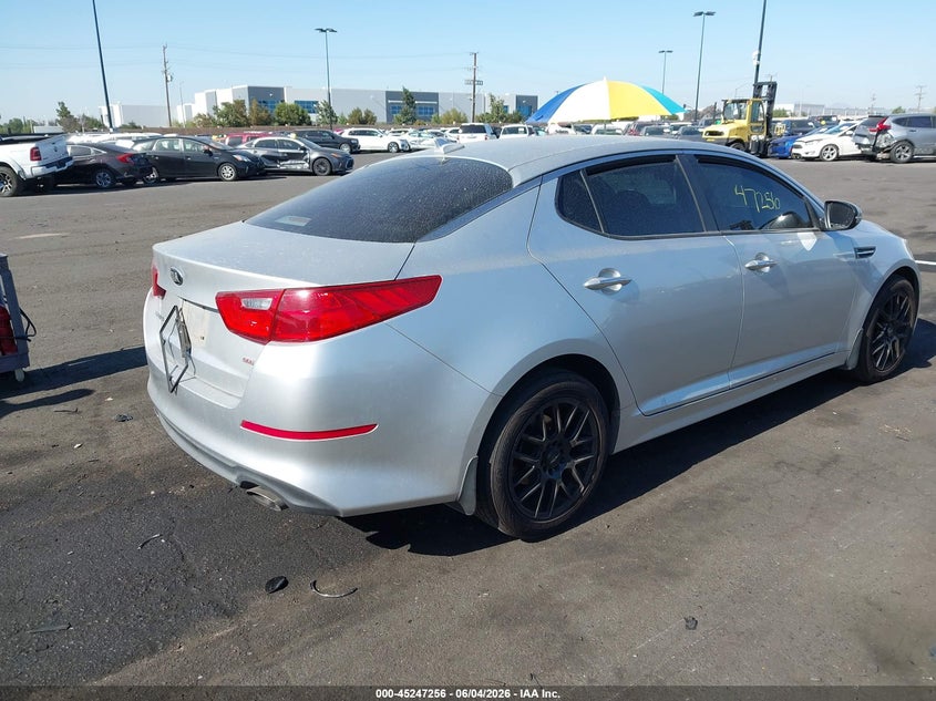 2014 Kia Optima VIN KNAGM4A76E5477013 IAAI salvage auction — THEFT, Salvage Title, sold $450 on 2026-07-17 (photo 4)