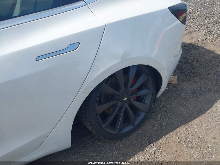 2020 Tesla Model 3 VIN 5YJ3E1EC2LF784243 IAAI salvage auction — LEFT SIDE, Salvage Title, sold $5,450 on 2026-07-09 (photo 6)