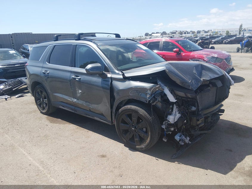 2025 Hyundai Palisade VIN KM8R34GE1SU850203 IAAI salvage auction — FRONT END, Salvage Title, sold $9,400 on 2026-07-29 (photo 1)
