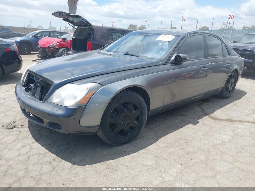 2004 Maybach 57 VIN WDBVF78J64A000495 IAAI salvage auction — FRONT & REAR, Salvage (California), sold $15,500 on 2026-07-22 (photo 2)