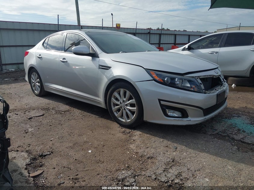 2014 Kia Optima VIN 5XXGN4A77EG342781 IAAI salvage auction — FRONT END, Salvage Title, sold $1,300 on 2026-07-10 (photo 1)