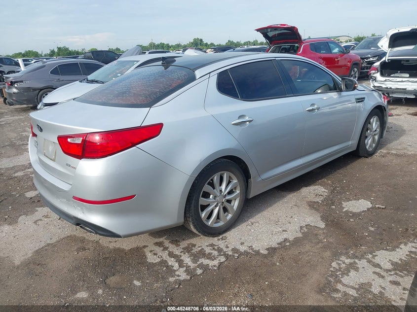 2014 Kia Optima VIN 5XXGN4A77EG342781 IAAI salvage auction — FRONT END, Salvage Title, sold $1,300 on 2026-07-10 (photo 4)