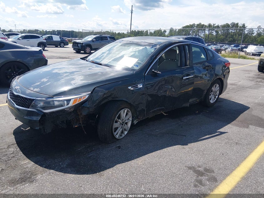 2016 Kia Optima VIN KNAGT4L37G5083908 IAAI salvage auction — LEFT SIDE, Salvage Title, sold $825 on 2026-07-15 (photo 2)