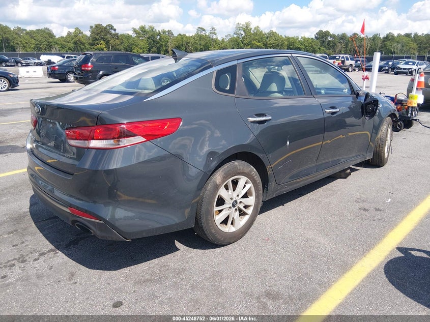 2016 Kia Optima VIN KNAGT4L37G5083908 IAAI salvage auction — LEFT SIDE, Salvage Title, sold $825 on 2026-07-15 (photo 4)