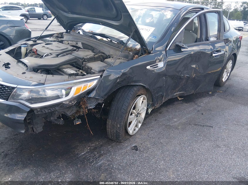 2016 Kia Optima VIN KNAGT4L37G5083908 IAAI salvage auction — LEFT SIDE, Salvage Title, sold $825 on 2026-07-15 (photo 6)