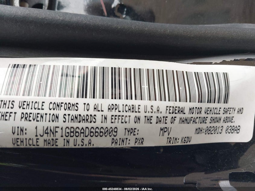2010 Jeep Patriot VIN 1J4NF1GB6AD666009 IAAI salvage auction — SIDE, Salvage (North Carolina), sold $475 on 2026-07-22 (photo 9)