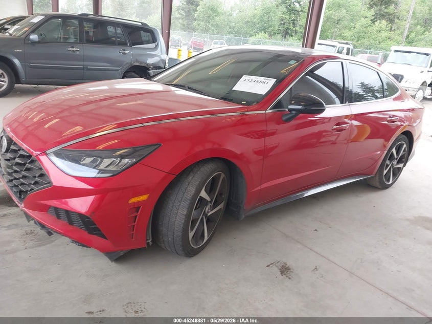 2021 Hyundai Sonata VIN 5NPEJ4J27MH092078 IAAI salvage auction — RIGHT FRONT, Salvage Title, sold $3,950 on 2026-07-08 (photo 2)