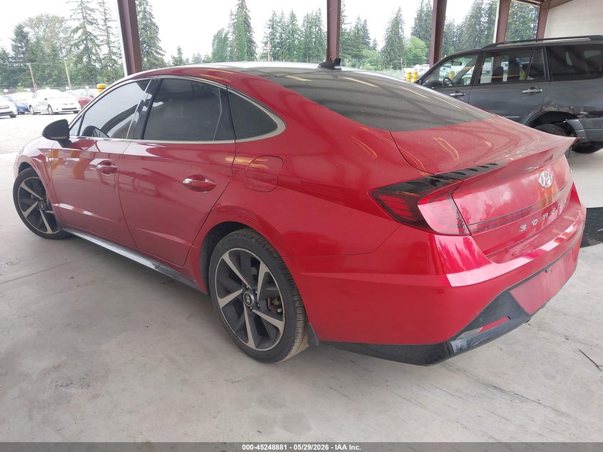 2021 Hyundai Sonata VIN 5NPEJ4J27MH092078 IAAI salvage auction — RIGHT FRONT, Salvage Title, sold $3,950 on 2026-07-08 (photo 3)