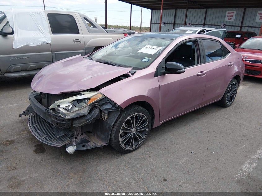 2016 Toyota Corolla VIN 5YFBURHE8GP523851 IAAI salvage auction — FRONT END, Original (Texas), sold $2,450 on 2026-07-15 (photo 2)