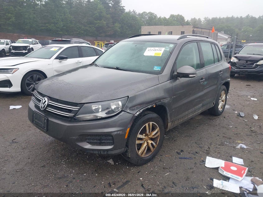 2015 Volkswagen Tiguan VIN WVGAV7AX0FW597288 IAAI salvage auction — LEFT FRONT, Salvage (Massachusetts), sold $425 on 2026-07-24 (photo 2)