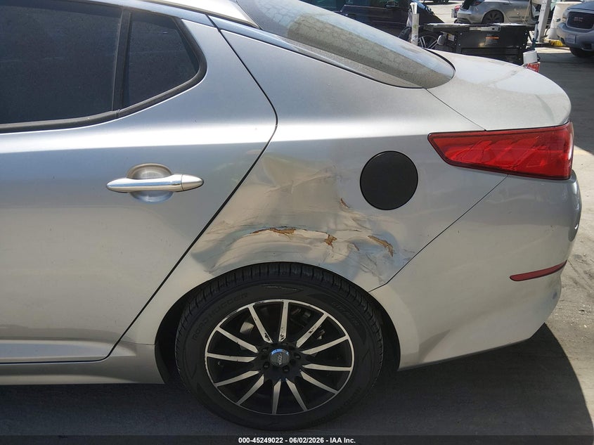 2015 Kia Optima VIN 5XXGN4A71FG416097 IAAI salvage auction — REAR END, Salvage Title, sold $1,200 on 2026-07-13 (photo 6)