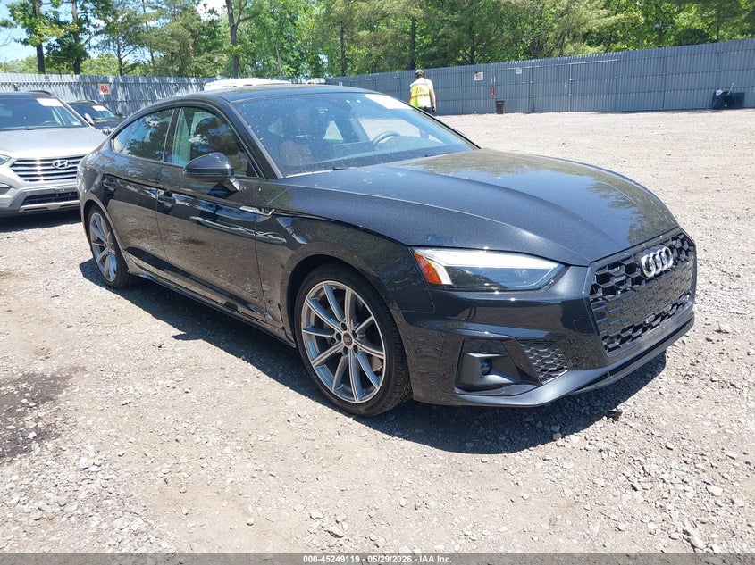 2025 Audi A5 VIN WAUDACF52SA004077 IAAI salvage auction — LEFT SIDE, Salvage Title, sold $15,250 on 2026-07-22 (photo 1)
