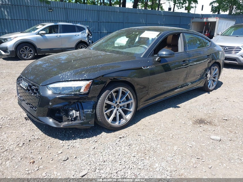 2025 Audi A5 VIN WAUDACF52SA004077 IAAI salvage auction — LEFT SIDE, Salvage Title, sold $15,250 on 2026-07-22 (photo 2)
