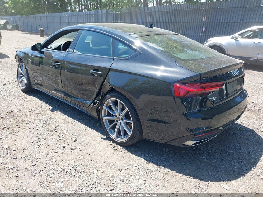2025 Audi A5 VIN WAUDACF52SA004077 IAAI salvage auction — LEFT SIDE, Salvage Title, sold $15,250 on 2026-07-22 (photo 3)
