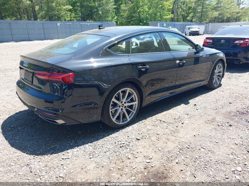 2025 Audi A5 VIN WAUDACF52SA004077 IAAI salvage auction — LEFT SIDE, Salvage Title, sold $15,250 on 2026-07-22 (photo 4)