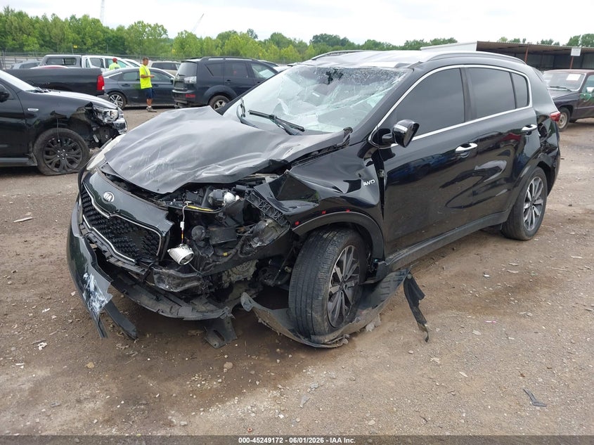 2019 Kia Sportage VIN KNDPNCAC2K7604007 IAAI salvage auction — ROLLOVER, Salvage Title, sold $1,000 on 2026-07-22 (photo 2)