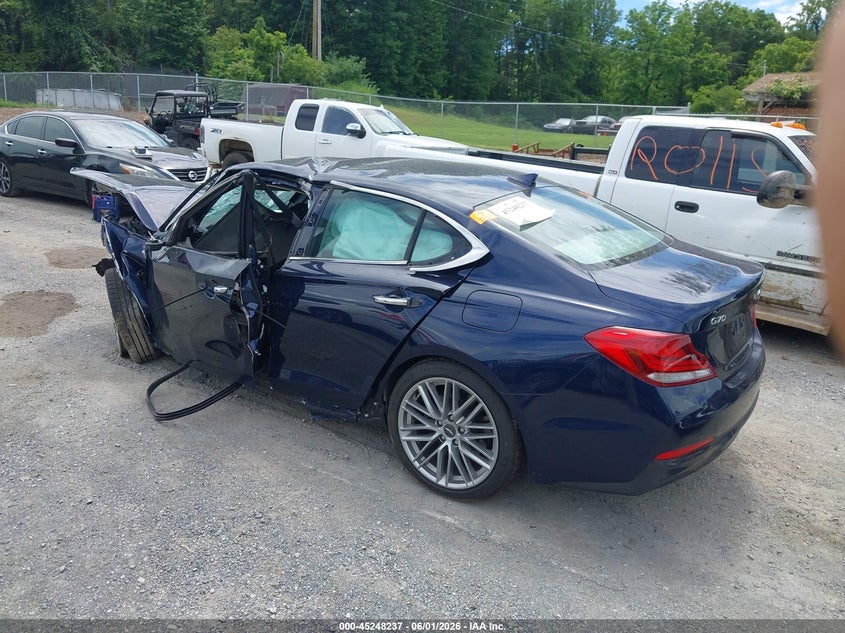 2021 Genesis G70 VIN KMTG64LA6MU075195 IAAI salvage auction — BIO HAZARD, Salvage Title, sold $200 on 2026-07-07 (photo 3)
