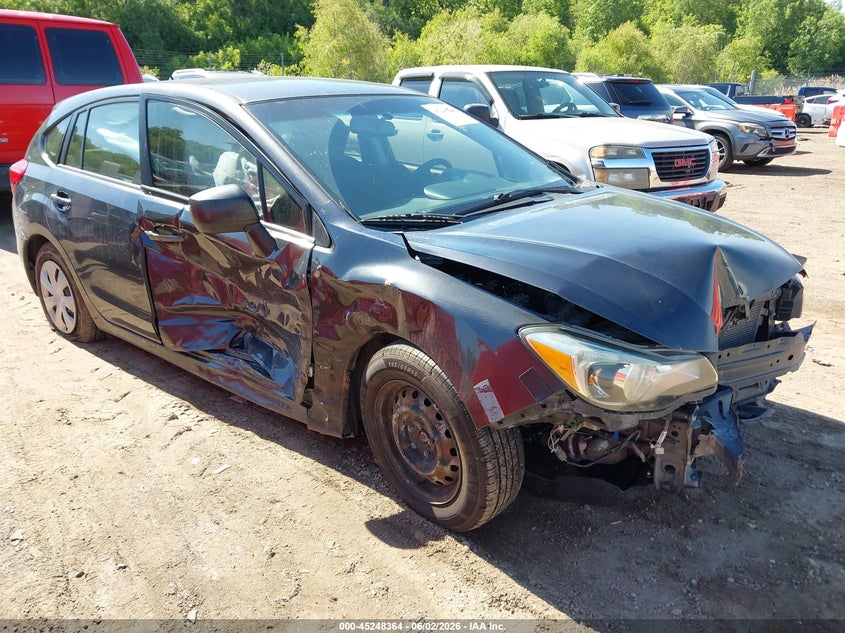 2012 Subaru Impreza VIN JF1GPAA6XCH247010 IAAI salvage auction — RIGHT SIDE, Salvage Title, sold $500 on 2026-07-15 (photo 1)