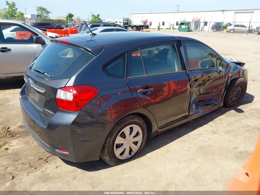 2012 Subaru Impreza VIN JF1GPAA6XCH247010 IAAI salvage auction — RIGHT SIDE, Salvage Title, sold $500 on 2026-07-15 (photo 4)
