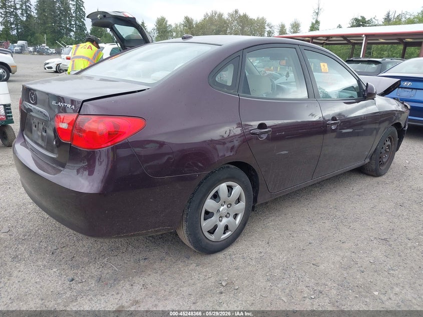 2007 Hyundai Elantra VIN KMHDU46D67U214738 IAAI salvage auction — BIOHAZARD/CHEMICAL, Bill Of Sale (Washington), sold $225 on 2026-07-16 (photo 4)