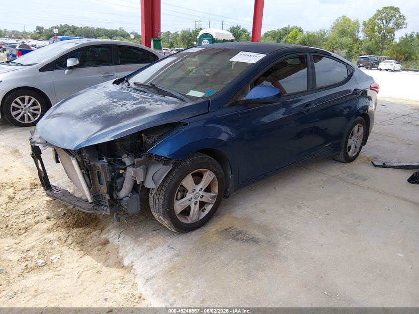 2013 Hyundai Elantra VIN KMHDH4AE6DU970747 IAAI salvage auction — FRONT END, Clear (Florida), sold $625 on 2026-07-14 (photo 2)
