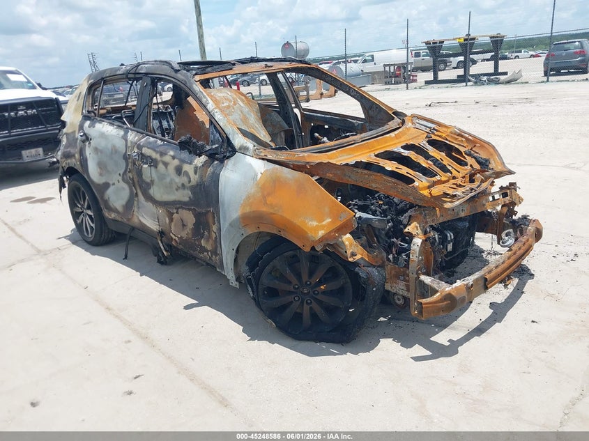 2017 Kia Sportage VIN KNDPN3ACXH7233025 IAAI salvage auction — TOTAL BURN, Non-Repairable (Texas), sold $50 on 2026-07-28 (photo 1)