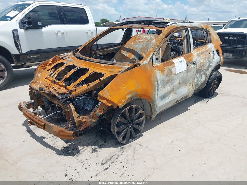 2017 Kia Sportage VIN KNDPN3ACXH7233025 IAAI salvage auction — TOTAL BURN, Non-Repairable (Texas), sold $50 on 2026-07-28 (photo 2)